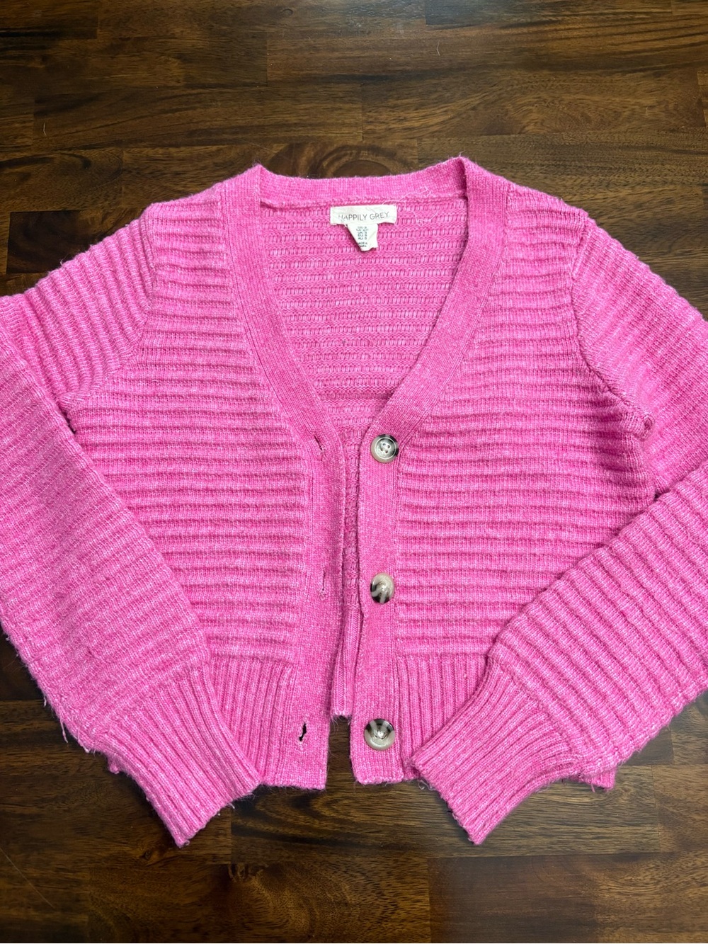 Pink Ribbed Cardigan